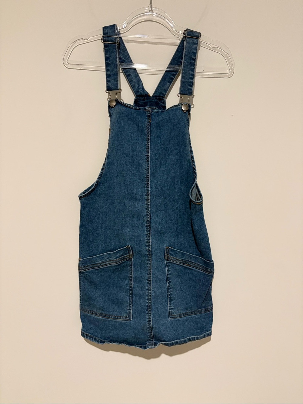 No boundaries overall denim dress pockets juniors size medium